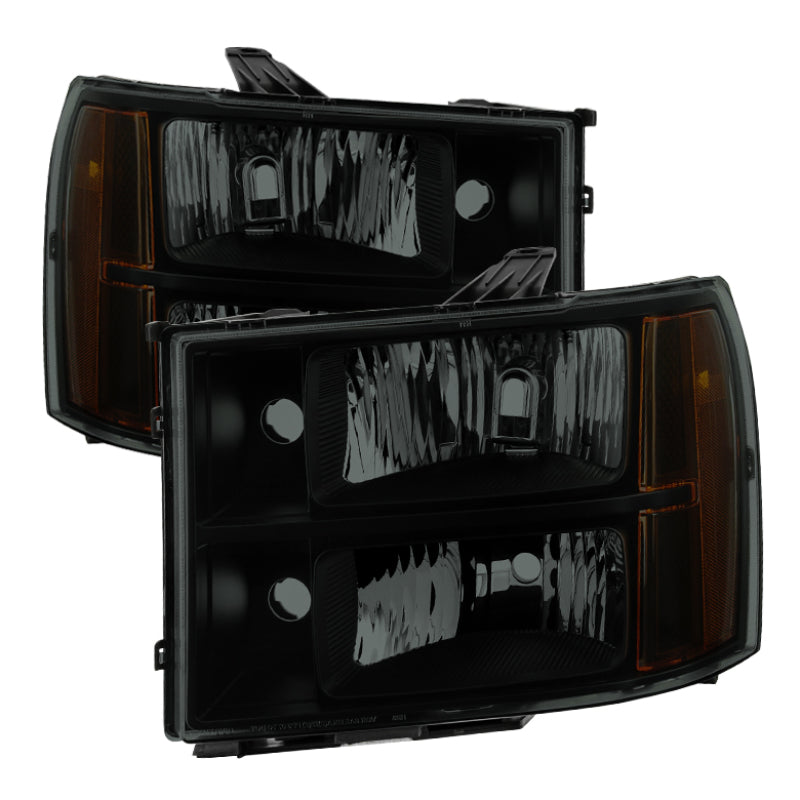 SPYDER Xtune GMC Sierra 07-13 Crystal Headlights Black Smoked HD-JH-GSIE07-AM-BSM 9034763 9034763 Photo - Primary