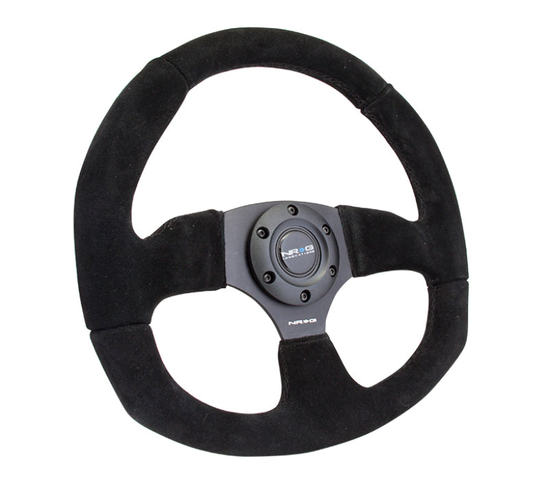 NRG Reinforced Steering Wheel-Suede Leather Steering Wheel w/ Black Stitch RST-009S Photo - Primary