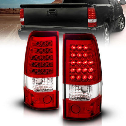 Anzo 2003-2006 Chevrolet Silverado 1500 LED Taillights Red/Clear 311007 Photo - Primary