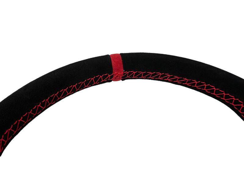 PRP Seats PRP Suede D-Shape Steering Wheel - Red G253 G253 Photo - Close Up