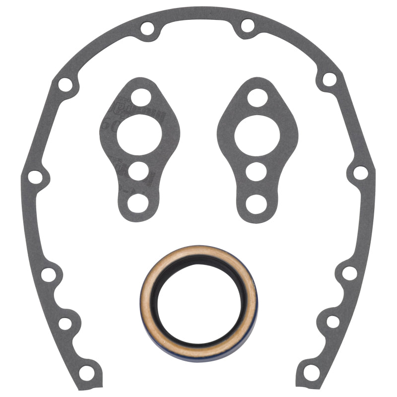 Edelbrock SBC Timing Cover Gasket and Oil Seal Kit 6997 Photo - Primary