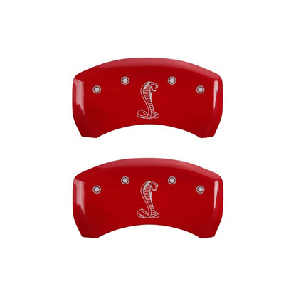 MGP Rear set 2 Caliper Covers Engraved Rear Tiffany Snake Red finish silver ch 10203RSNKRD 10203RSNKRD Photo - Primary