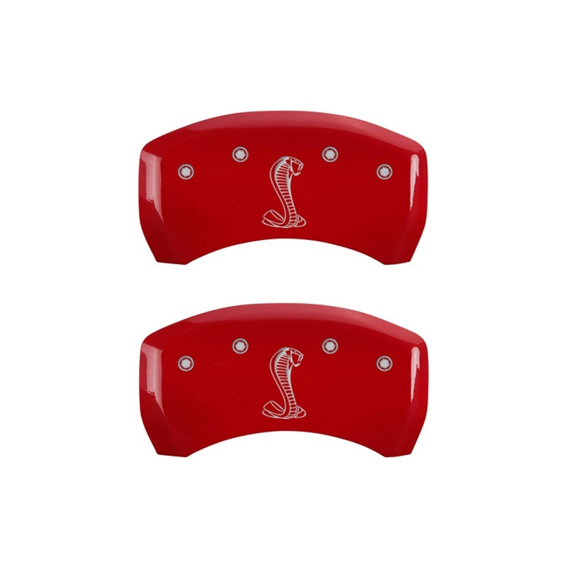MGP Rear set 2 Caliper Covers Engraved Rear Tiffany Snake Red finish silver ch 10203RSNKRD 10203RSNKRD Photo - Primary