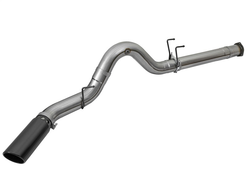 aFe Large Bore-HD 5in 409 Stainless Steel DPF-Back Exhaust System w/Black 49-43090-B Photo - Unmounted