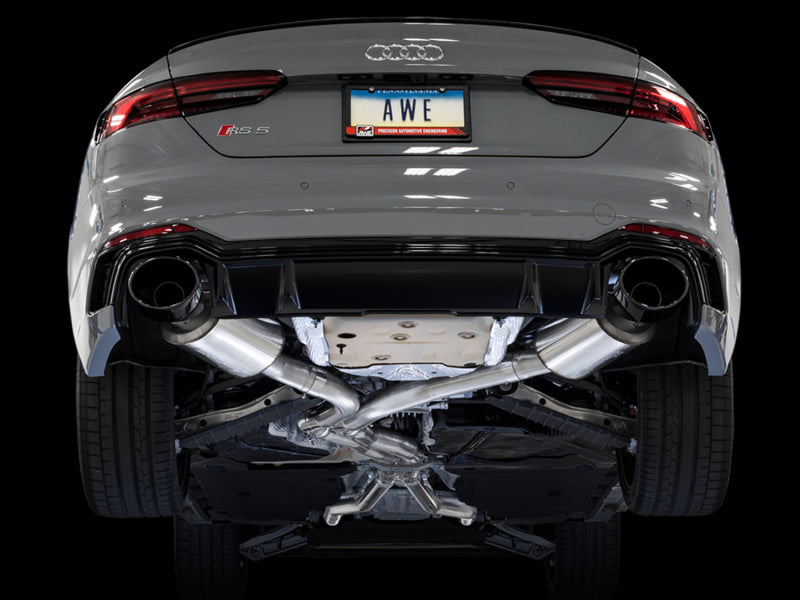 AWE Tuning Audi B9 RS 5 Sportback Touring Edition Exhaust-Non Resonated- Diamond Black RS Style Tips 3015-33114 3015-33114 Photo - Mounted
