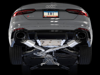 AWE Tuning Audi B9 RS 5 Sportback Touring Edition Exhaust-Non Resonated- Diamond Black RS Style Tips 3015-33114 3015-33114 Photo - Mounted