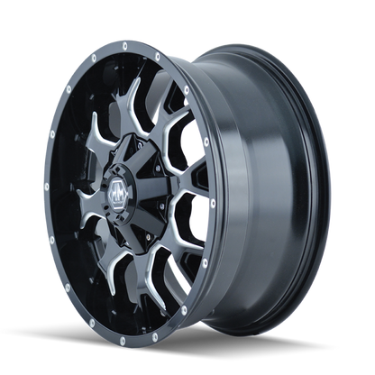 Mayhem 8015 Warrior 20x10 / 6x135 BP / -25mm Offset / 106mm Hub Black w/ Milled Spokes Wheel 8015-2137M 8015-2137M Photo - Primary