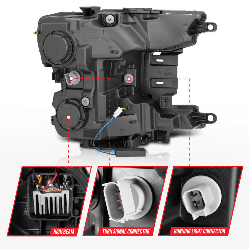 Anzo 18-20 Ford F-150 Full Led Projector Light Bar Headlights Black Amber 111519 111519 Photo - Unmounted