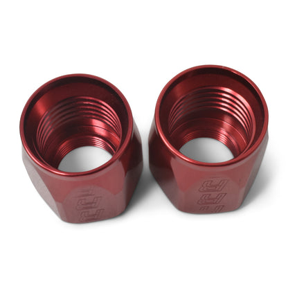 Russell Performance 2-Piece -8 AN Full Flow Swivel Hose End Sockets (Qty 2) - Polished and Red 615530 615530 Photo - out of package