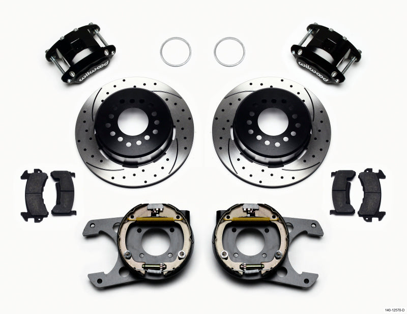 Wilwood D154 P/S Park Brake Kit, Drilled 12 Bolt, 2.75" Offset,Staggered Shock 140-12570-D Photo - Primary