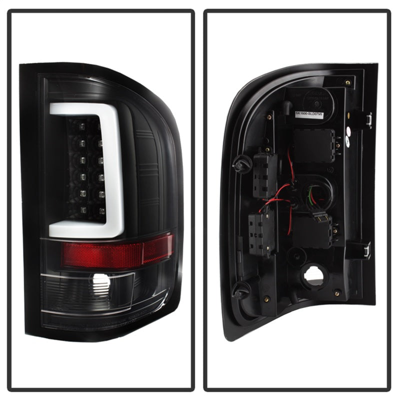 Spyder 07-13 Silverado (Will Not Work w/2010 921 Bulb) V3 LED Tail Lghts Blk ALT-YD-CS07V3-LBLED-BK 5084088 5084088 Photo - Unmounted