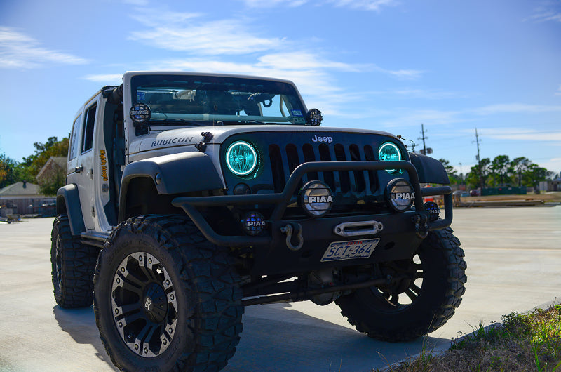 ORACLE Lighting Oracle 07-16 Jeep Wrangler JK SMD HL - ColorSHIFT w/ BC1 Controller 7079-335 7079-335 Photo - lifestyle view