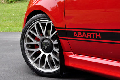 Rally Armor 12+ Fiat 500 (Pop/Sport/Lounge/Abarth) Red Mud Flap w/ White Logo MF25-UR-RD/WH User 4