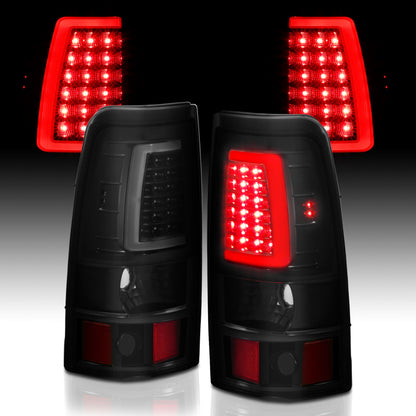 ANZO 2003-2006 Chevy Silverado 1500 LED Taillights Plank Style Black w/Smoke Lens 311334 311334 Photo - Unmounted