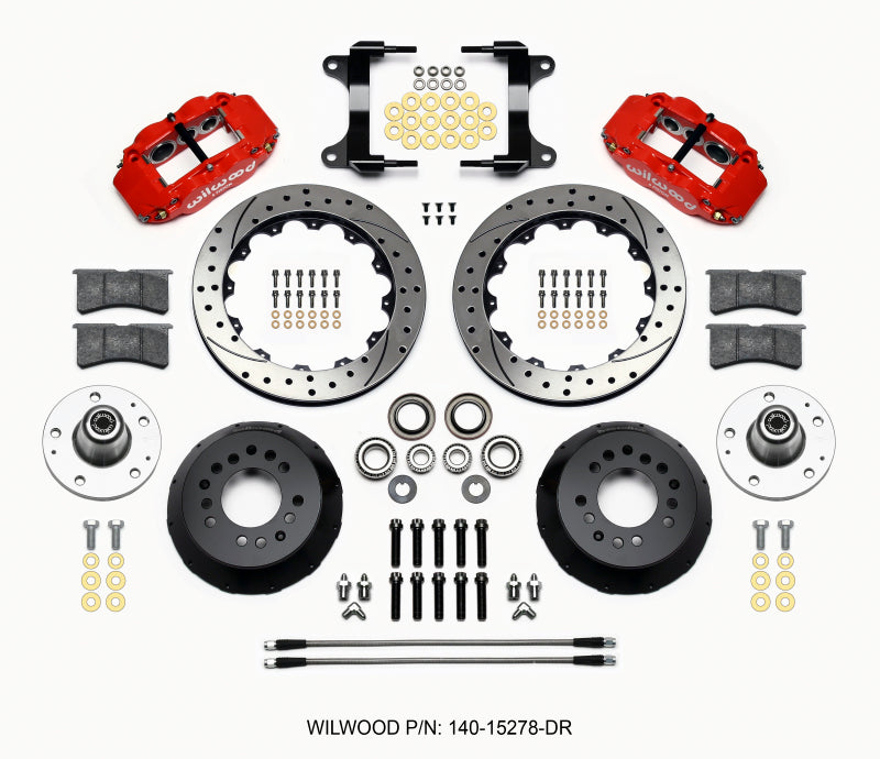 Wilwood Narrow Superlite 6R Front Hub Kit 12.88in Drill Red 82-92 Camaro//Firebird 140-15278-DR 140-15278-DR Photo - Primary