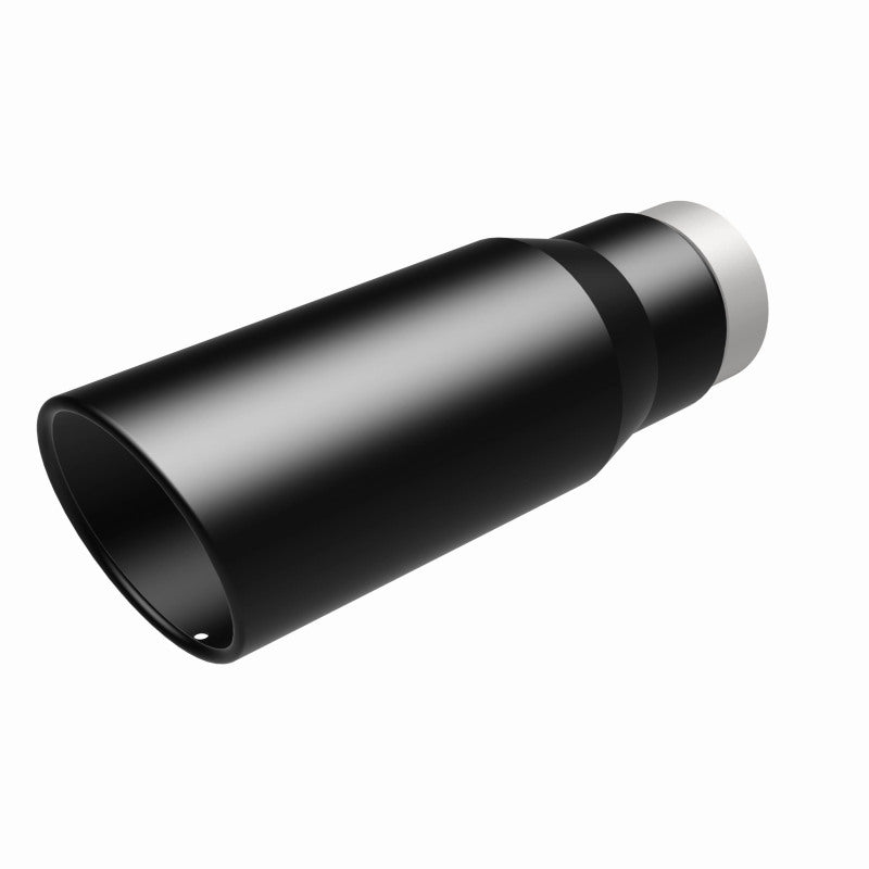 Magnaflow Tip Stainless Black Coated Single Wall Round Single Outlet 5in Dia 3.5in Inlet 14.5in L 35237 35237 360 Degree Image Set