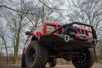 Fishbone Offroad Cherokee XJ Front Winch Bumper W/Grille Guard Bullhead Steel - Blk Txtrd Pwdrcoat FB22060 FB22060 Photo - out of package