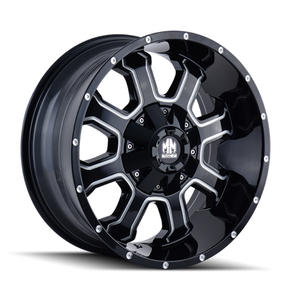 Mayhem 8103 Fierce 17x9 / 6x135 BP / -12mm Offset / 106mm Hub Black w/ Milled Spokes Wheel 8103-7937M 8103-7937M Photo - Primary