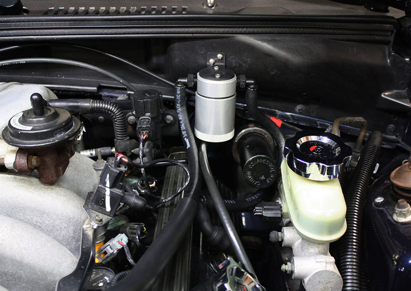 J&L 96-98 Ford Mustang SVT Cobra Driver Side Oil Separator 3.0 - Clear Anodized 3015D-C 3015D-C Photo - Primary