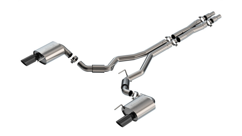 Borla 2024 Ford Mustang GT 5.0L V8 w/o Active Exhaust S-Type Cat-Back Exhaust System - Black Chrome 140960BC 140960BC Photo - Primary
