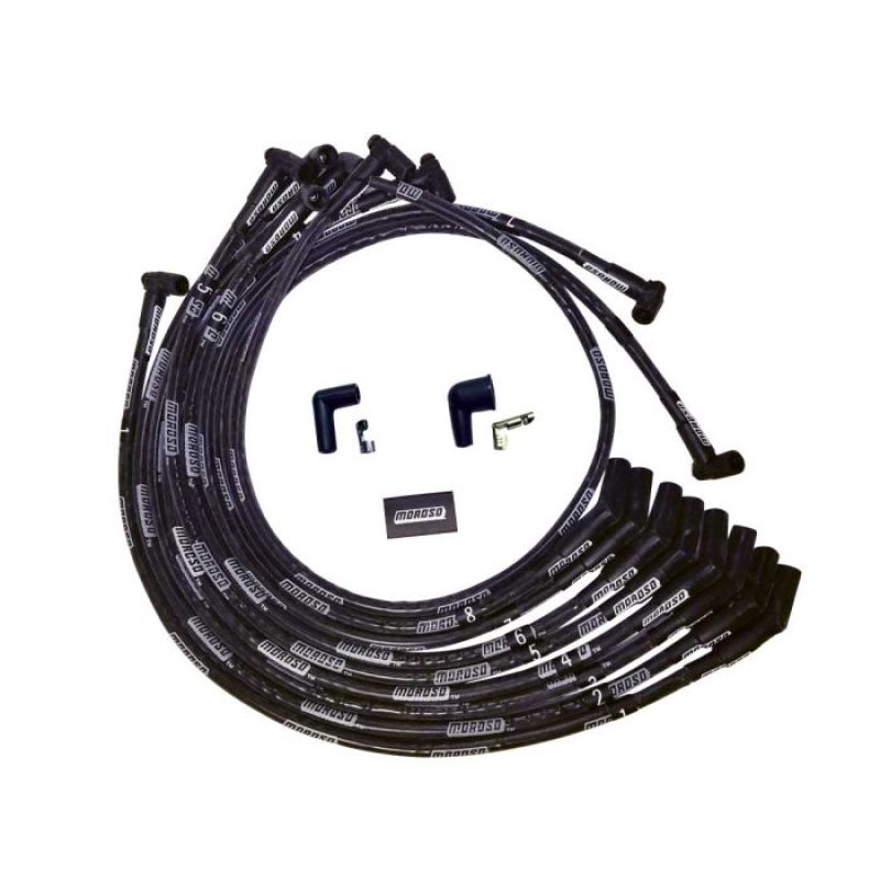 Moroso SB Ford 351W 135 Plug HEI Dist Sleeved Ultra Spark Plug Wire Set - Black 51572 51572 User 1
