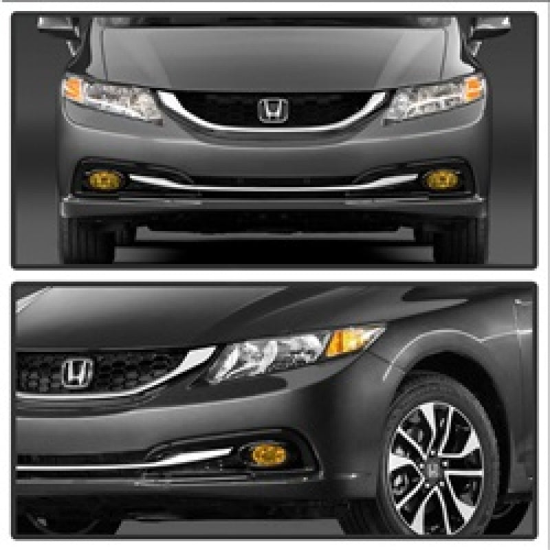 Spyder Honda Civic 2013-2014 4dr OEM Fog Light W/Switch Yellow FL-HC2013-4D-Y 5077752 5077752 Photo - Mounted