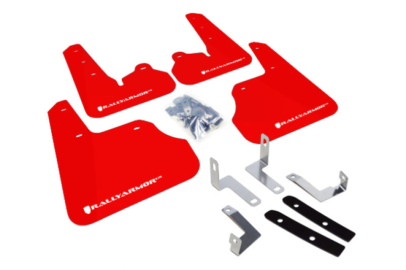 Rally Armor 2012+ Impreza 4D/5D Red Mud flap White logo MF22-UR-RD/WH Photo - Primary