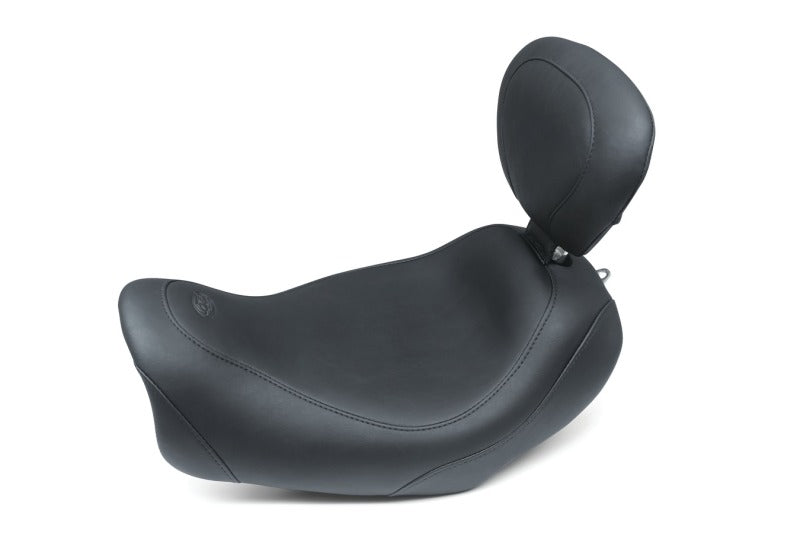 Mustang Motorcycle Mustang 14-17 Harley Fat Bob Wide Tripper Solo Seat w/Driver Backrest - Black 79798 79798 Photo - Primary