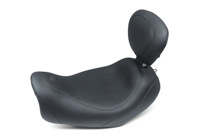 Mustang Motorcycle Mustang 14-17 Harley Fat Bob Wide Tripper Solo Seat w/Driver Backrest - Black 79798 79798 Photo - Primary