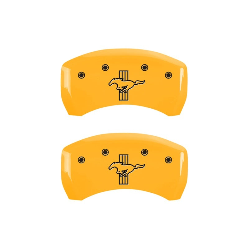 MGP Rear set 2 Caliper Covers Engraved Rear S197/Bar & Pony Yellow finish black ch 10010RMB1YL 10010RMB1YL Photo - Primary