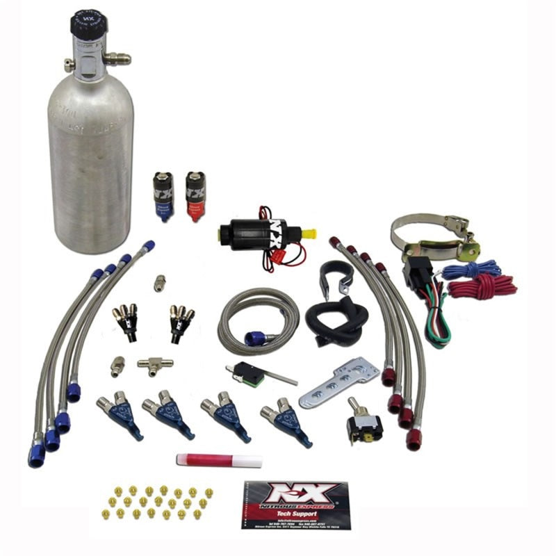 Nitrous Express 4 Cyl Piranha Nitrous Kit (For EFI Applications) w/1.4lb Bottle 60009P 60009P Photo - Primary