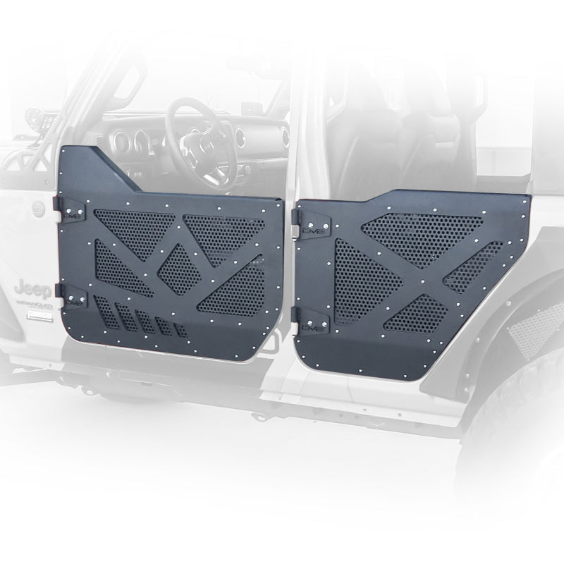 DV8 Offroad DV8 18-22 Jeep 4 Door JL/JT Aluminum Half Doors with Perforated Mesh Front HDJL-01F HDJL-01F Photo - Primary
