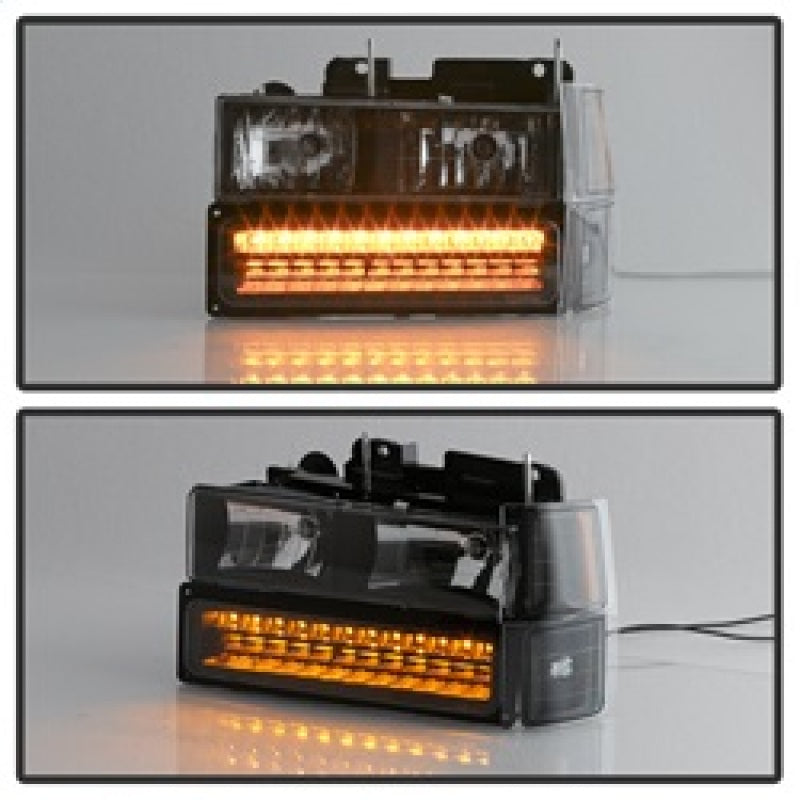 SPYDER Xtune 92-94 Blazer Full Size Corner/LED Bumper Headlights Black HD-JH-CCK88-LED-AM-BK-SET 5069542 5069542 Photo - Unmounted