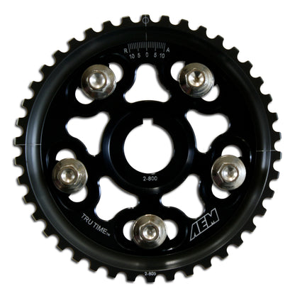 AEM Electronics Tru-Time Cam Gear Black 5-Bolt Honda H22A1 & H22A4 23-801BK Photo - Primary
