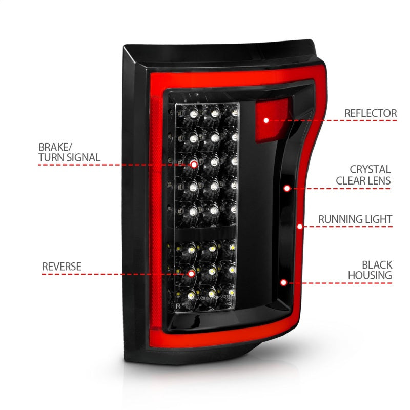 Anzo 2015-2016 Ford F-150 LED Taillights Black 311261 Photo - Unmounted