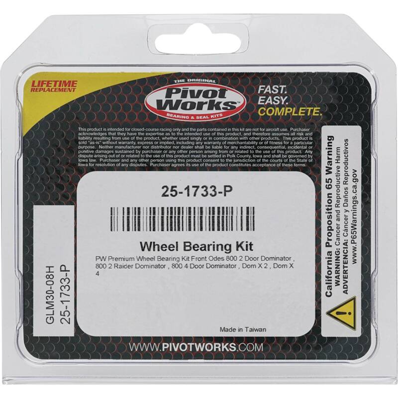 Pivot Works Odes Wheel Bearing Kit Premium Bearings 25-1733-P 25-1733-P Photo - Primary