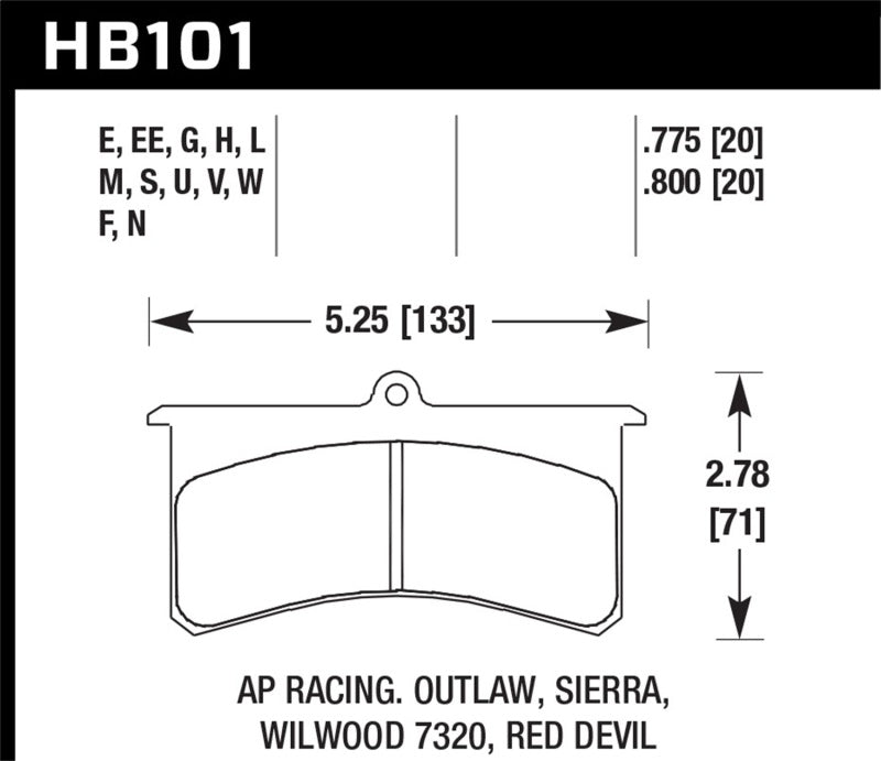 Hawk Disc Brake Pad HB101V.800 Photo - Primary