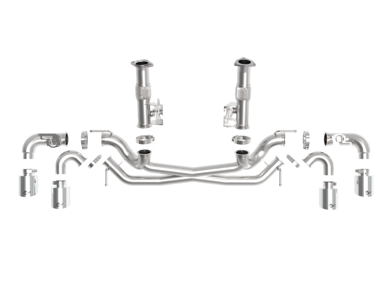 AFe MACH Force-Xp 304 Stainless Steel Cat-Back Exhaust Polished 2020 Chevrolet Corvette C8 49-34124NM-P 49-34124NM-P Photo - Unmounted