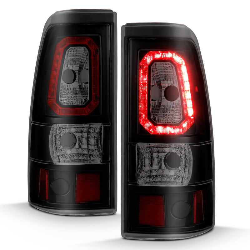 ANZO 2003-2006 Chevy Silverado 1500 LED Taillights Plank Style Black w/Smoke Lens 311328 311328 Photo - Unmounted