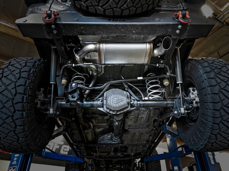 aFe MACH Force-Xp Hi-Tuck 3in 409 SS 18-20 Jeep Wrangler JL 2.0/3.6 Axle-Back Exhaust 49-48080 49-48080 Photo - Mounted