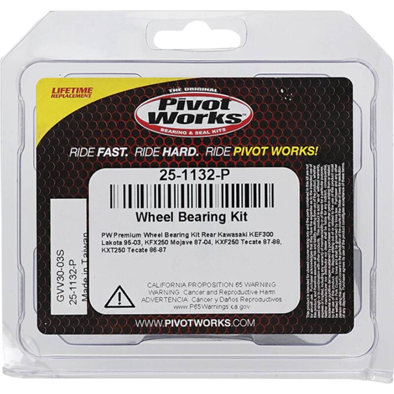 Pivot Works Kawasaki Wheel Bearing Kit Premium Bearings 25-1132-P 25-1132-P Photo - Primary