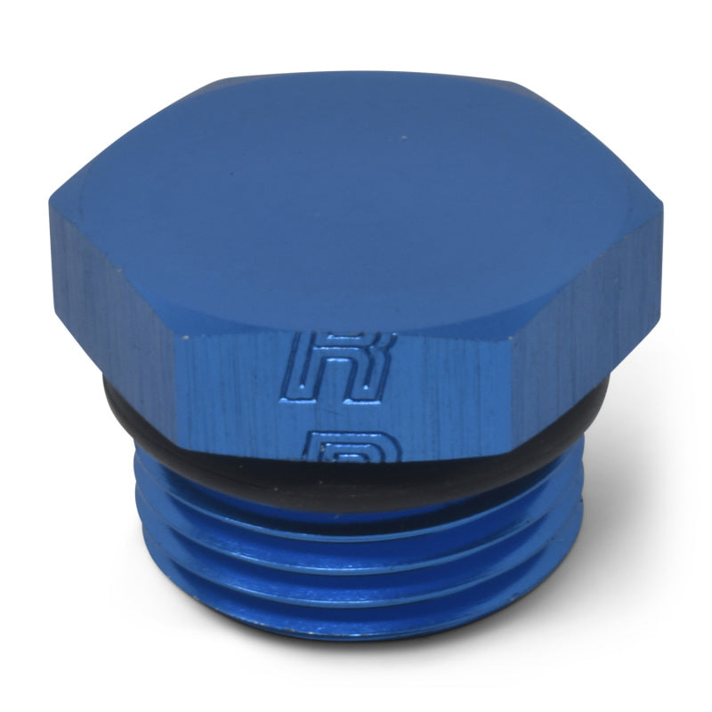 Russell -6 AN Straight Thread Plug Adapter (Blue Finish) 660270 Photo - out of package