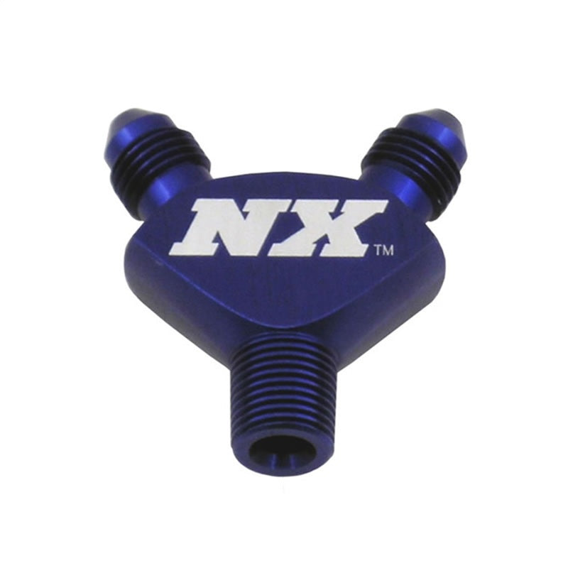 Nitrous Express 1/8NPT x 3AN x 3AN Billet Pure-Flo Y Fitting - Blue 16078 16078 Photo - Primary