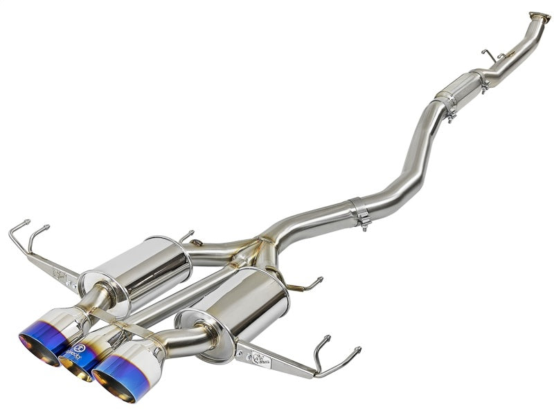 aFe Takeda 3" 304 SS Cat-Back Exhaust w/ Blue Flame Tips 17-18 Honda Civic 49-36616-L Photo - Primary