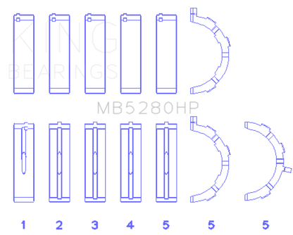 King Engine Bearings King Ford Prod. V8 4.6L/5.4L Will Not Fit GT500 (Size STDX) Performance Main Bearing Set MB5280HPSTDX MB5280HPSTDX Photo - Primary