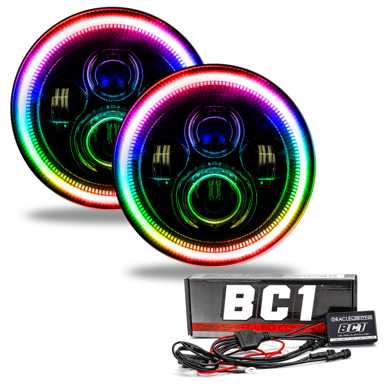 ORACLE Lighting Oracle 7in High Powered LED Headlights - Black Bezel - ColorSHIFT - BC1 5769-335 5769-335 Photo - Primary