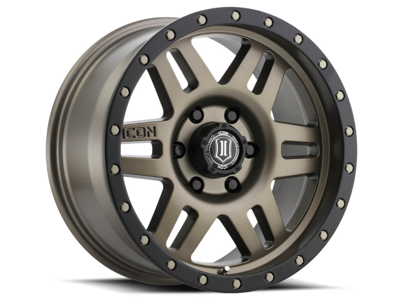 ICON Six Speed 17x8.5 6x5.5 0mm Offset 4.75in BS 108mm Bore Bronze Wheel 1417858347BR 1417858347BR Photo - Primary