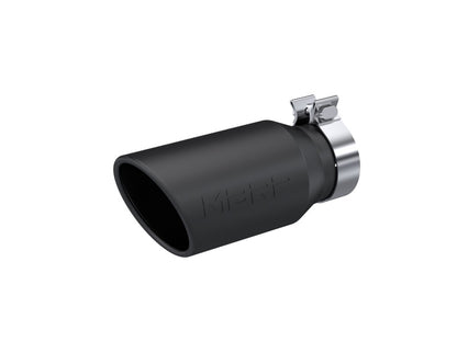 MBRP Universal Tip 4.5in OD / 3.2in Inlet / 10in Length / Angled Cut Rolled End - Black T5196BLK T5196BLK Photo - Primary