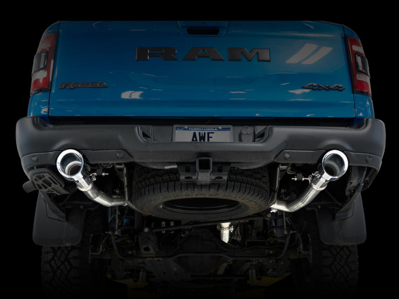 AWE Tuning 19-21 RAM 1500 5.7L (w/Cutouts) 0FG Dual Rear Exit Cat-Back Exhaust - Chrome Silver Tips 3015-32005 3015-32005 Photo - Mounted