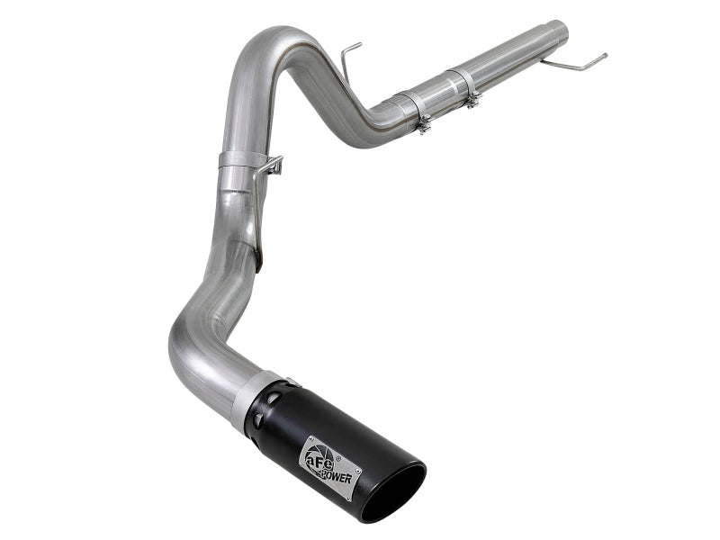 aFe Large Bore-HD 4in 409 SS DPF-Back Exh 18-19 Ford F-150 V6-3.0L (td) w/ Black Tip 49-43106-B 49-43106-B Photo - Primary